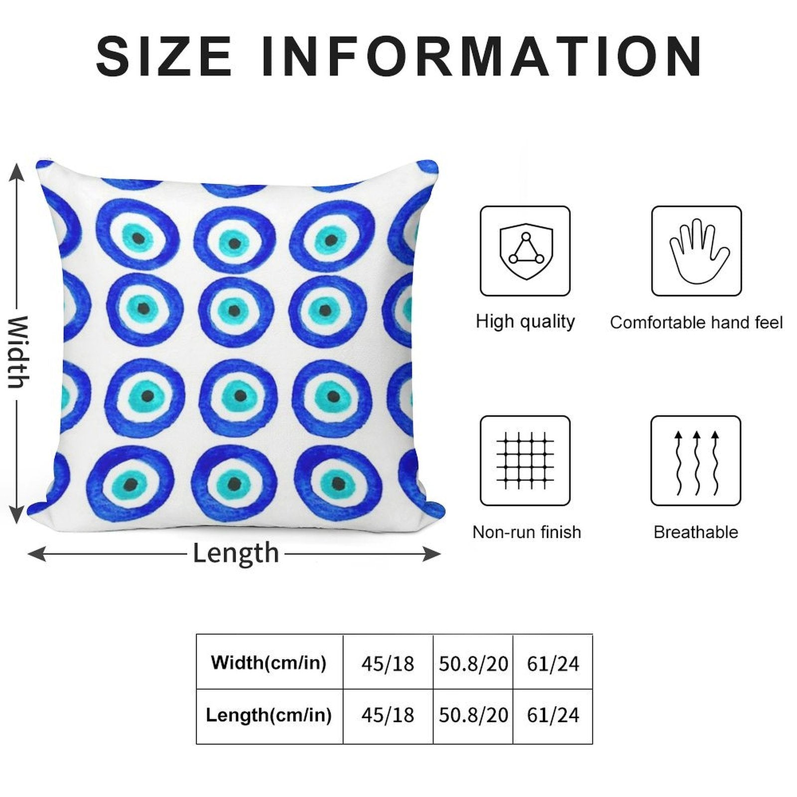 Evil Eye Soft Luxury Feel Throw Pillow