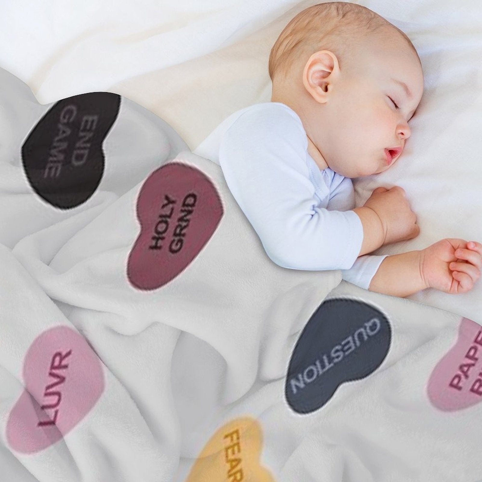 Eras Candy Hearts  Home Decor Merch Fandom Small Support  HECKINFAROUT Easy Care Throw Blanket