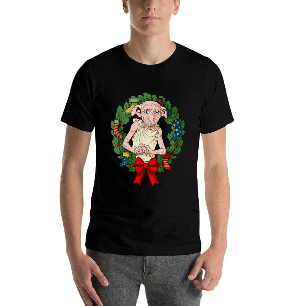 Harry Potter Christmas Dobby Wreath  Polyester Blend T-Shirt
