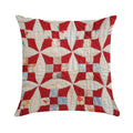 Vintage Patchwork Quilt in Red And White Soft Anti-Pilling Throw Pillow