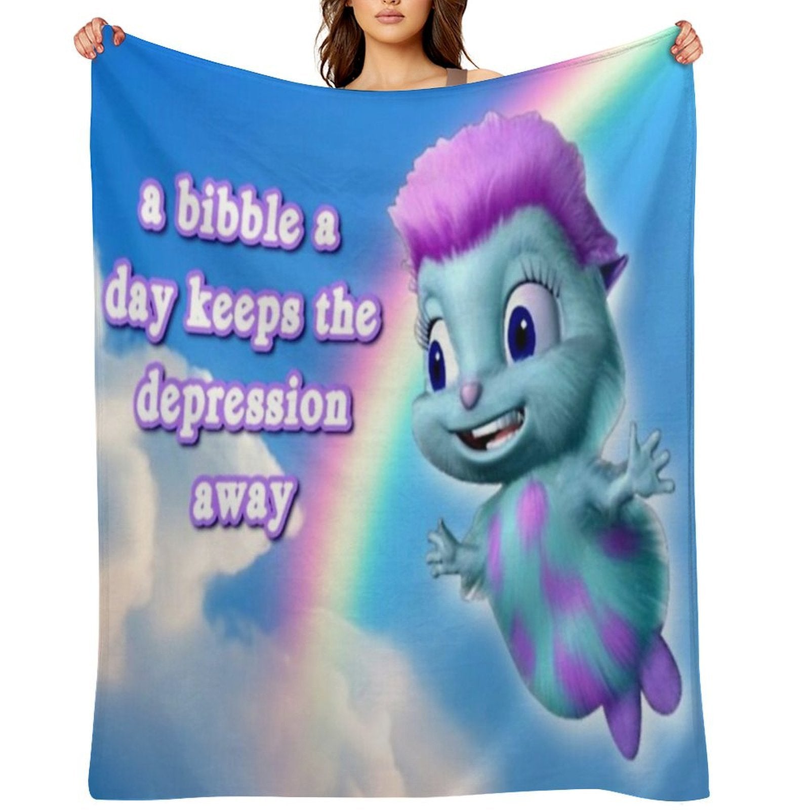 A Bibble A Days Keeps The Depression Away Plush Throw Blanket
