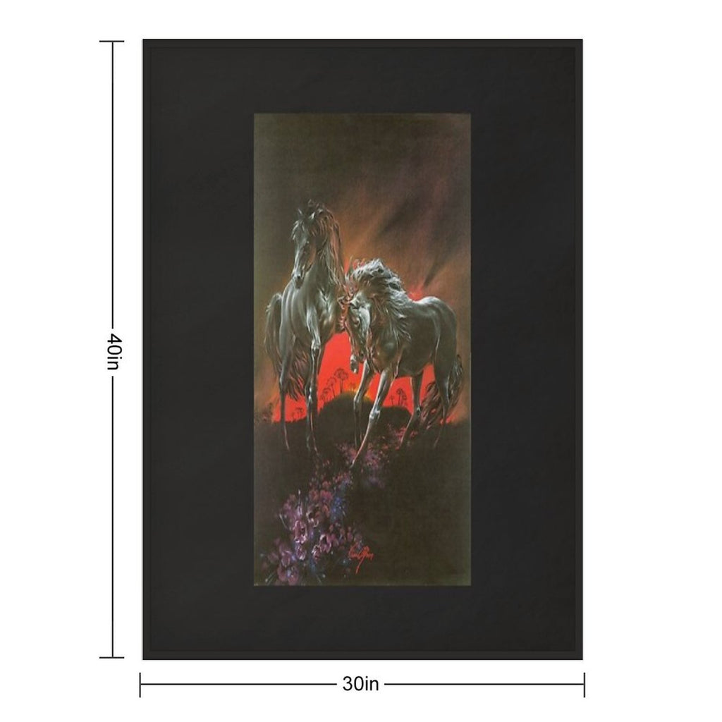 Dark Horses Durable Throw Blanket