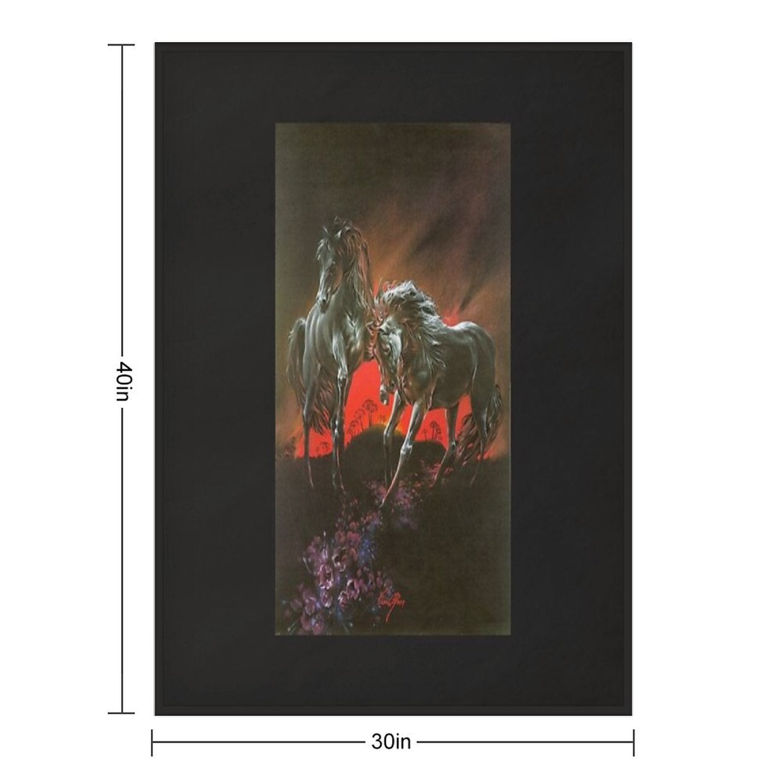 Dark Horses Durable Throw Blanket
