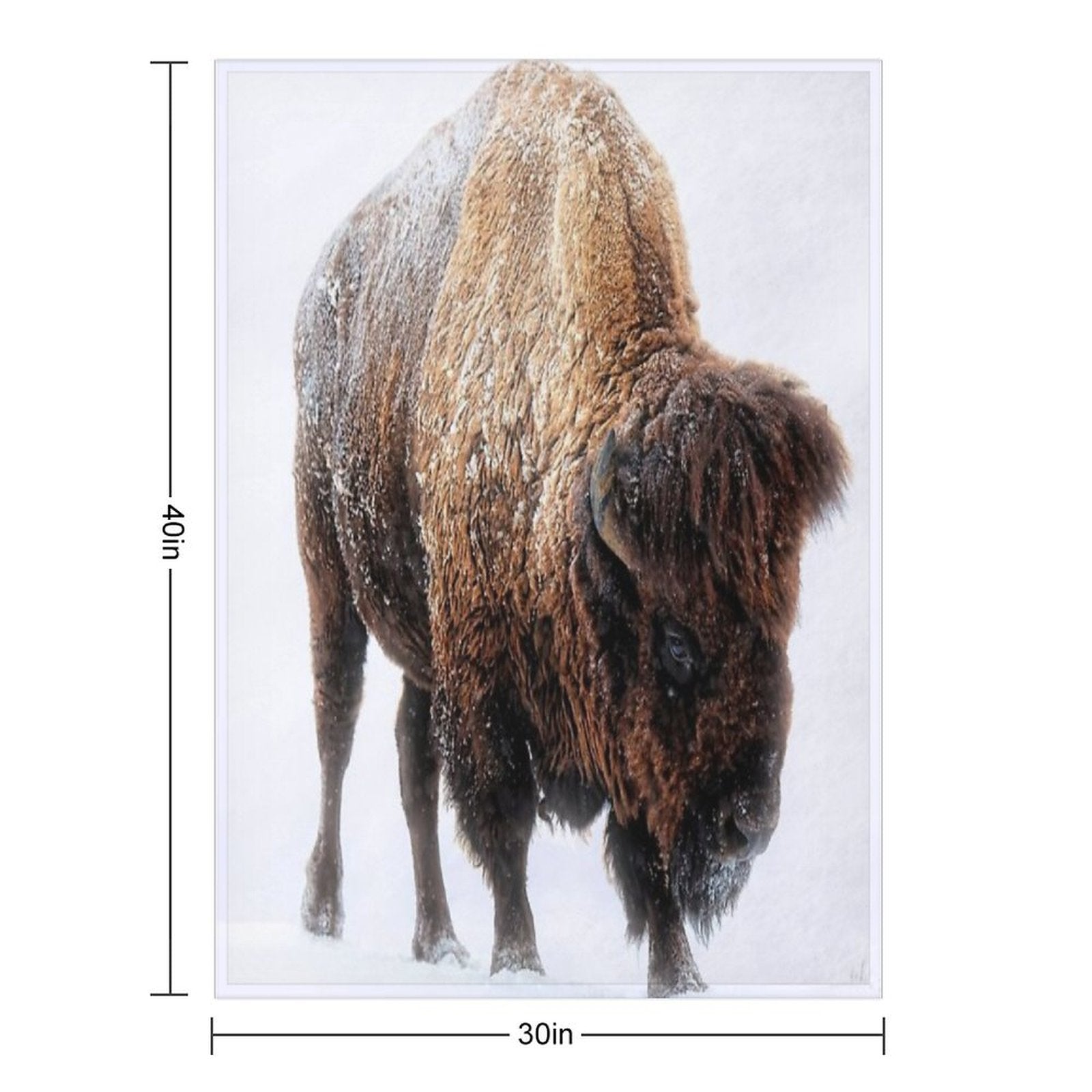 An American Bison Moves Through A Winter Snowstorm Versatility Throw Blanket