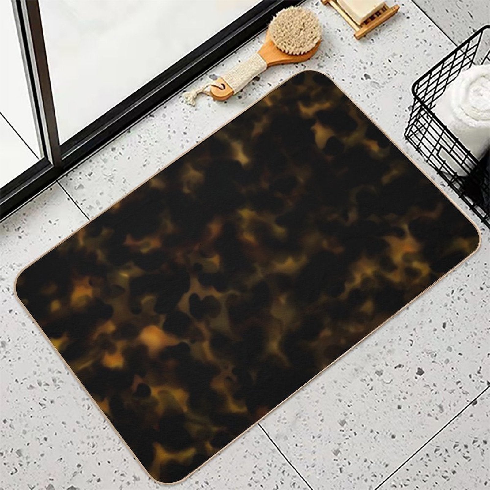 Tortoise Shell Classy Animal Pattern  Absorbent Bath Mat