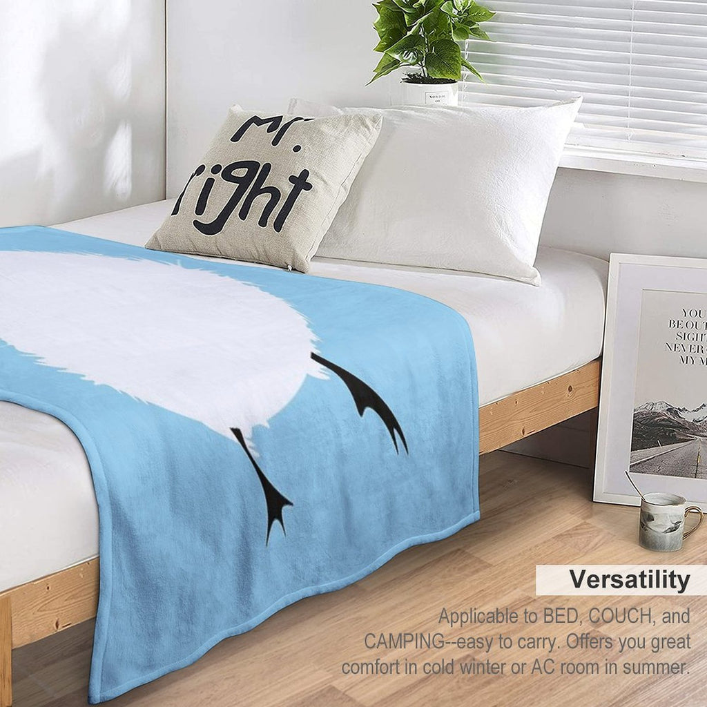 Chubby Round Bird - Shima Enaga Travel-friendly Throw Blanket