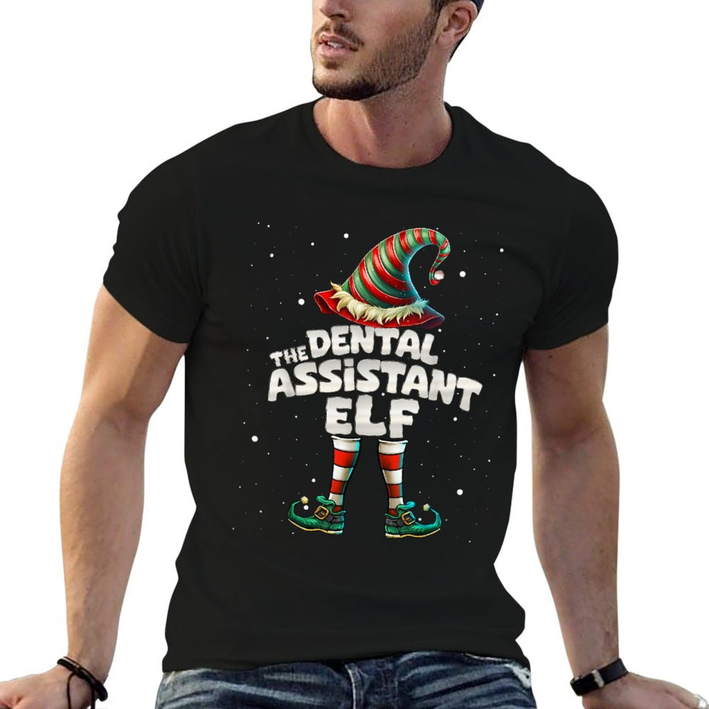 The Dental Assistant Elf Family Matching Group Christmas  Cotton T-Shirt