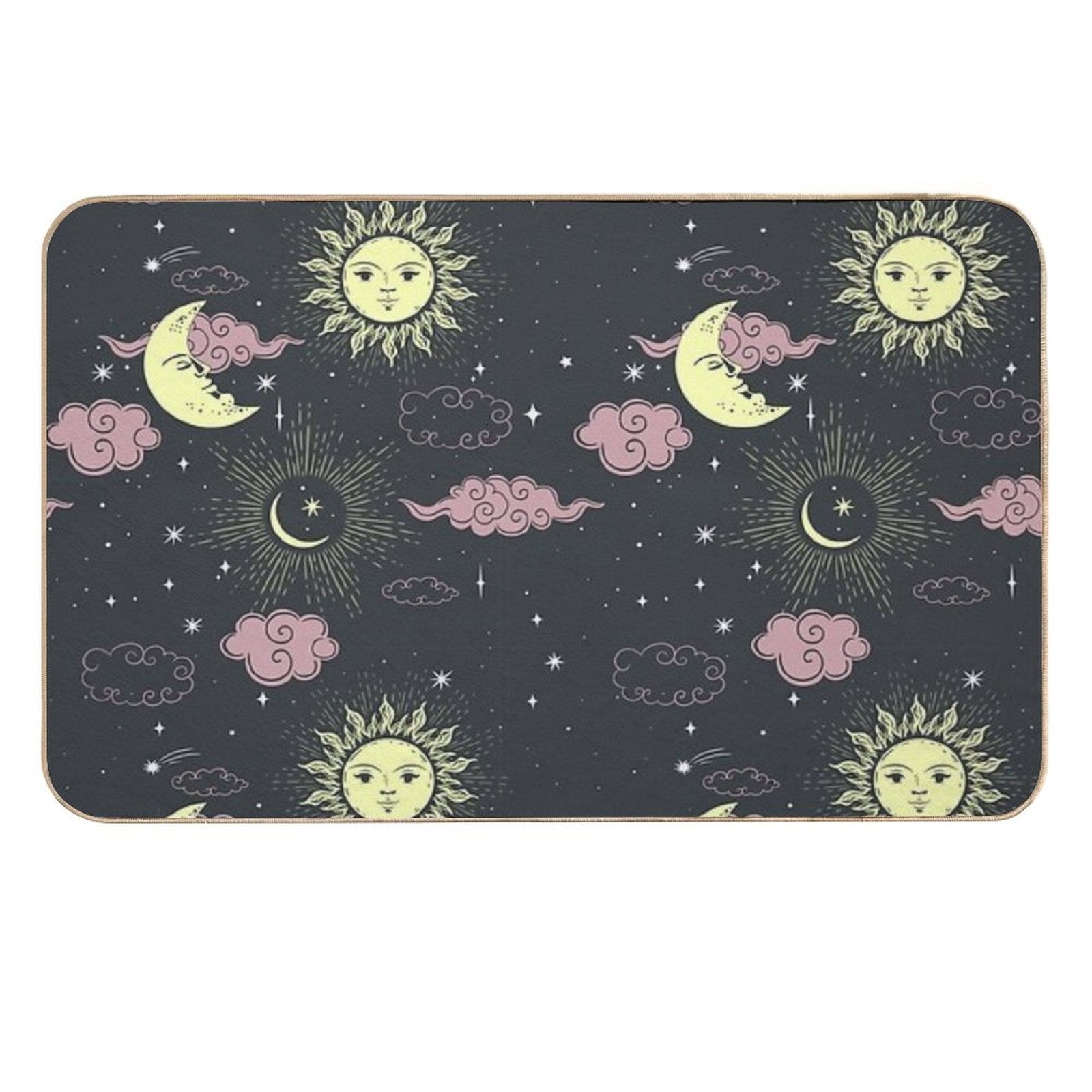 Stars And Moon Pattern  Absorbent Bath Mat