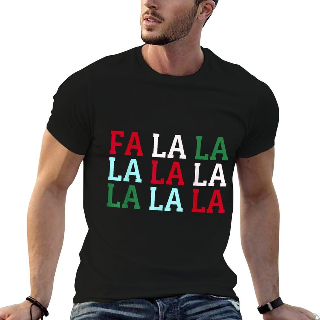Christmas Womens Mens Holiday Fun Christmas FA La La La La  Summer-ready Fabric T-Shirt