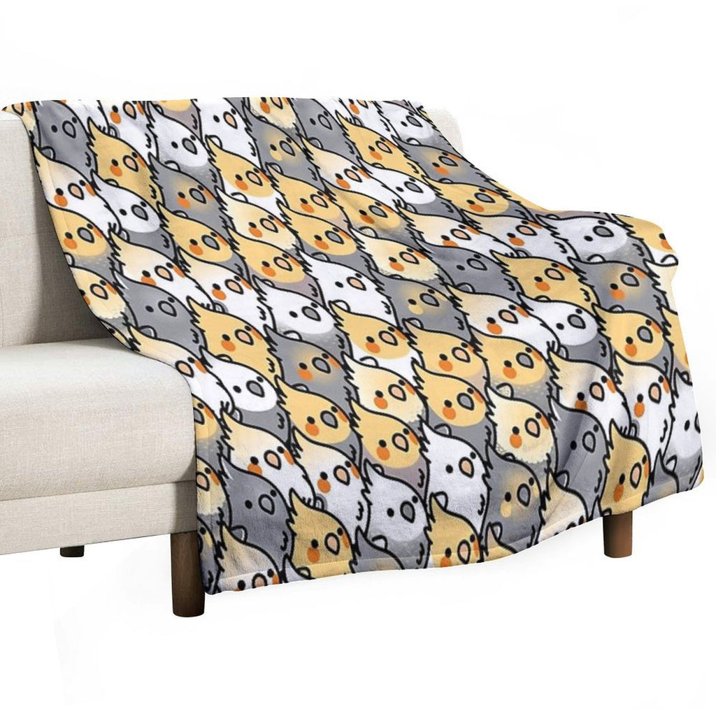 Chubby Cockatiel Party Anti-pilling Throw Blanket
