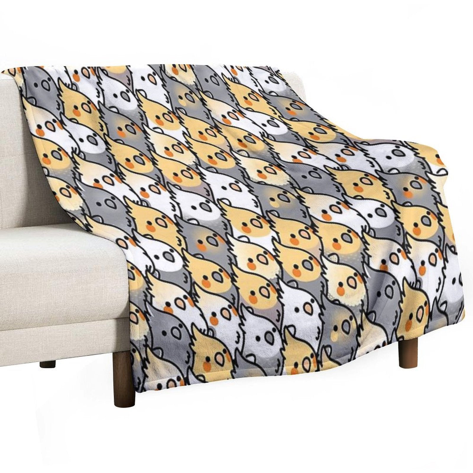 Chubby Cockatiel Party Anti-pilling Throw Blanket