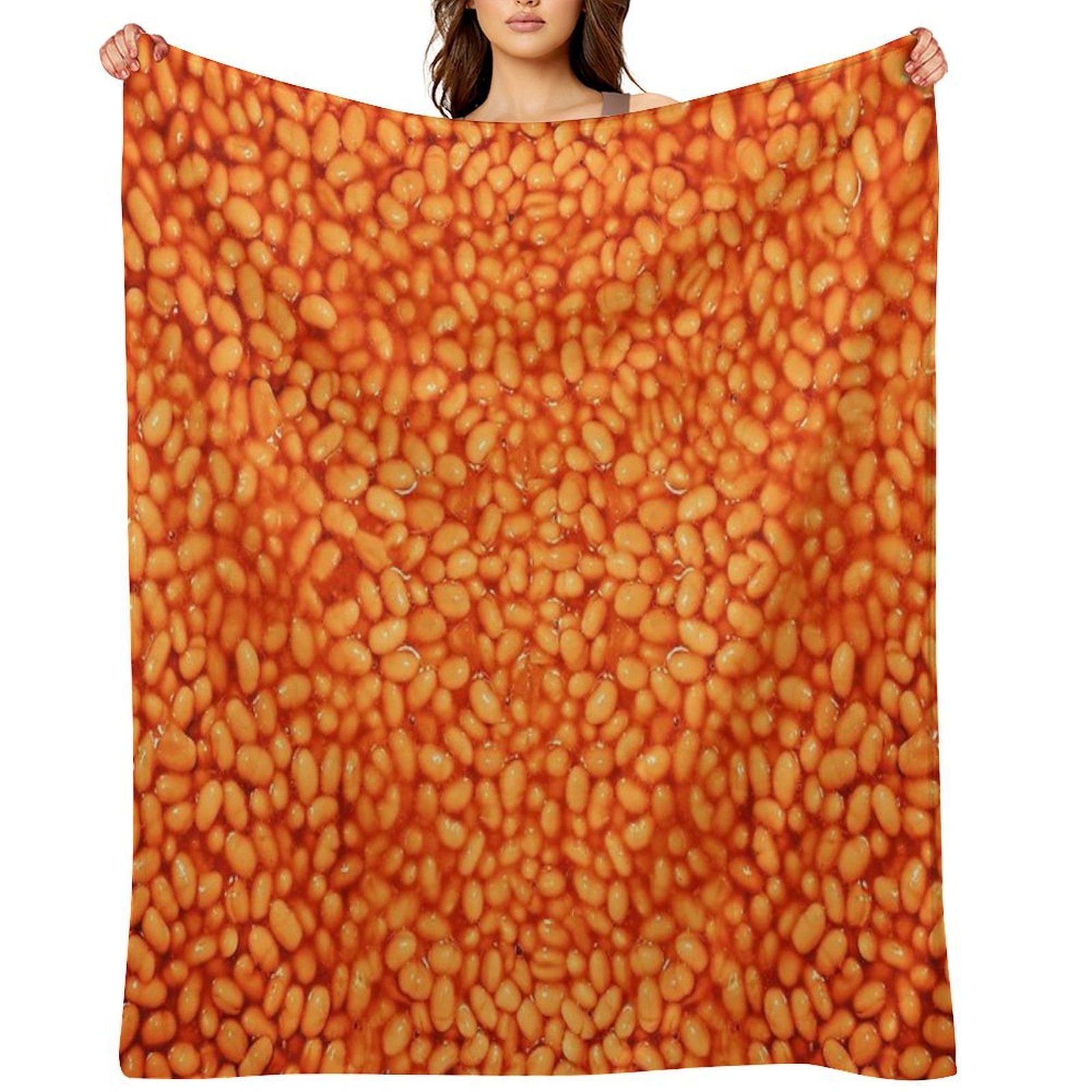 Baked Beans In Things Pattern Sustainable Throw Blanket