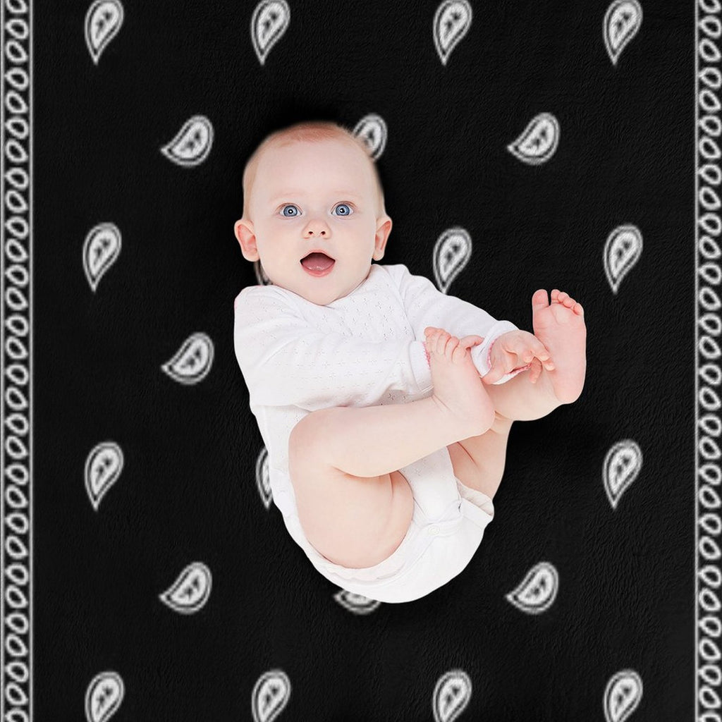 Bandana Black Velvety-soft Throw Blanket