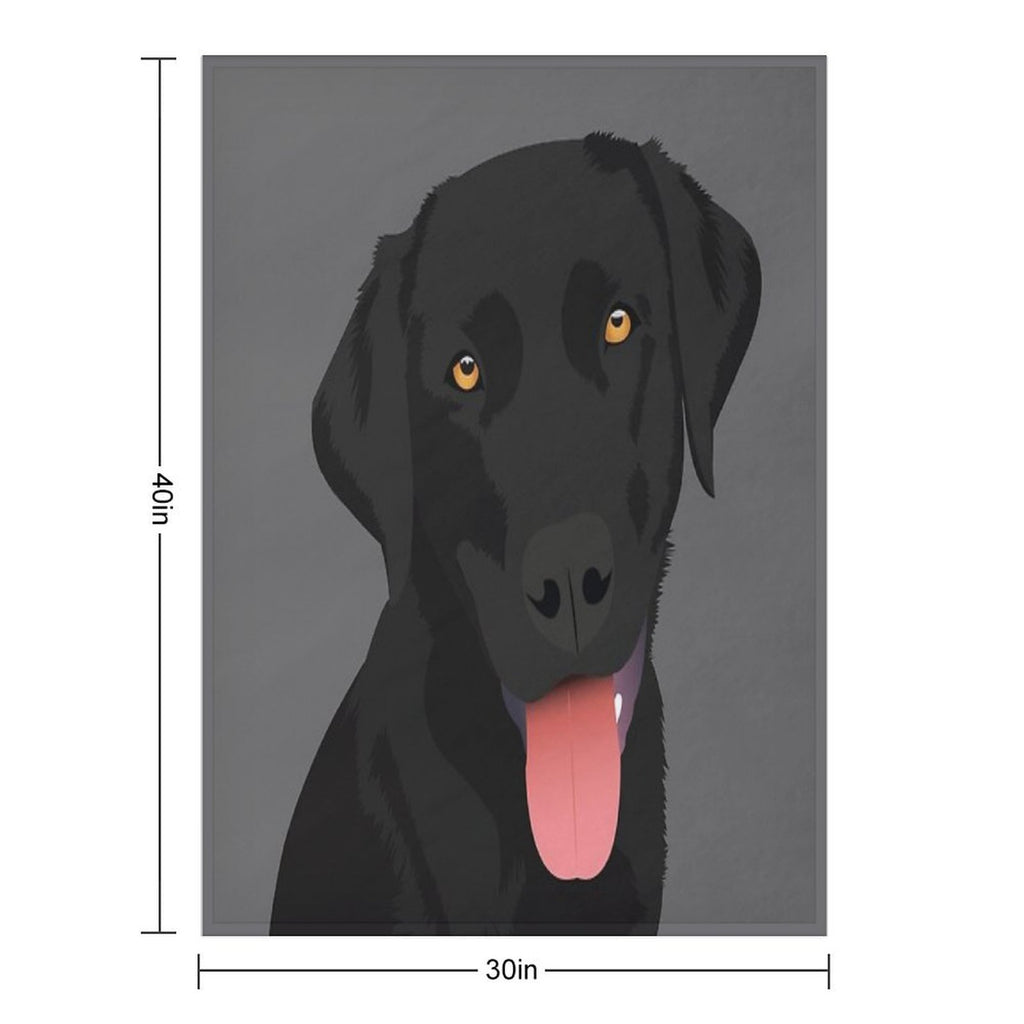 Bruno The Black Lab Plush Throw Blanket