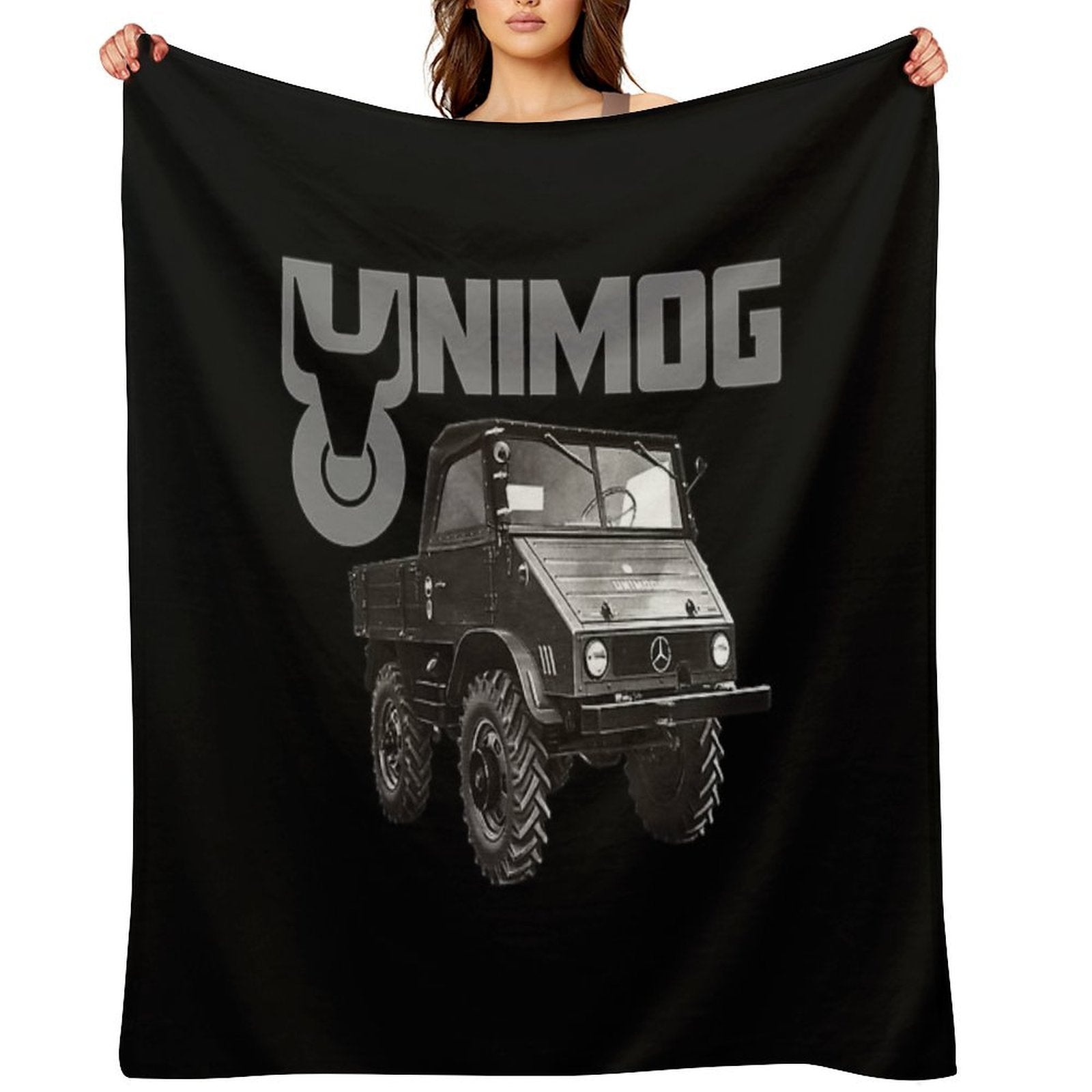 UNIMOG Oldschool (on Black) Comfort Throw Blanket