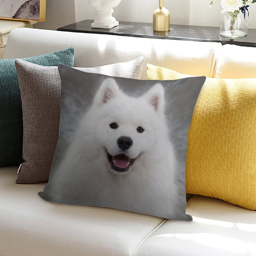 Samoyed Puppy Dog Soft Home Decor Throw Pillow