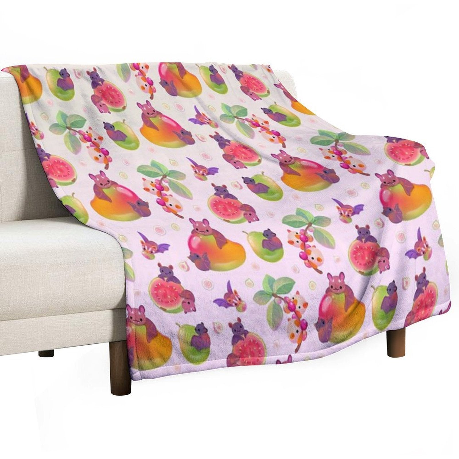 Fruit And Bat - Pastel All-season Throw Blanket