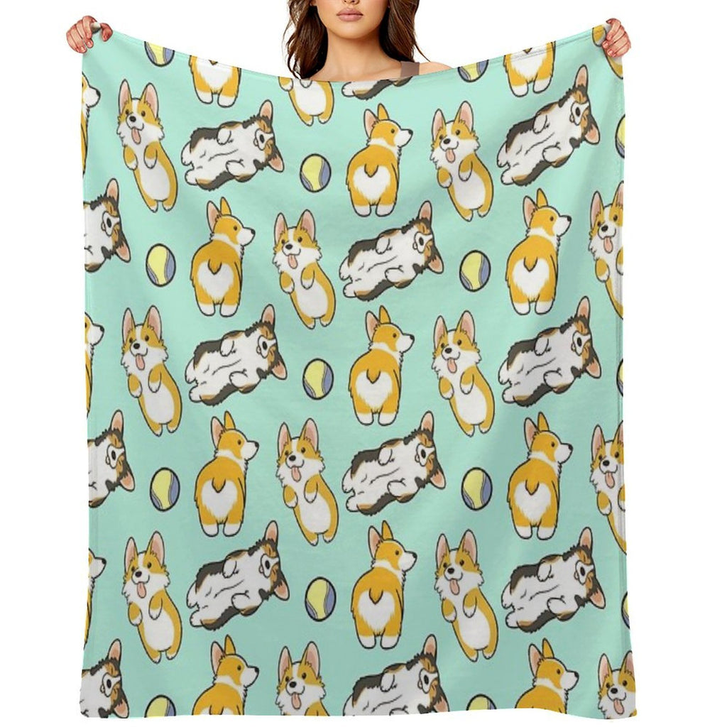 Corgi Set Eco-conscious Throw Blanket