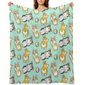 Corgi Set Eco-conscious Throw Blanket