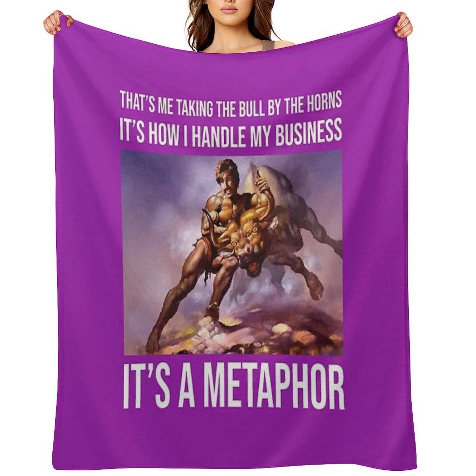 Bull by The Horns Travel-friendly Throw Blanket