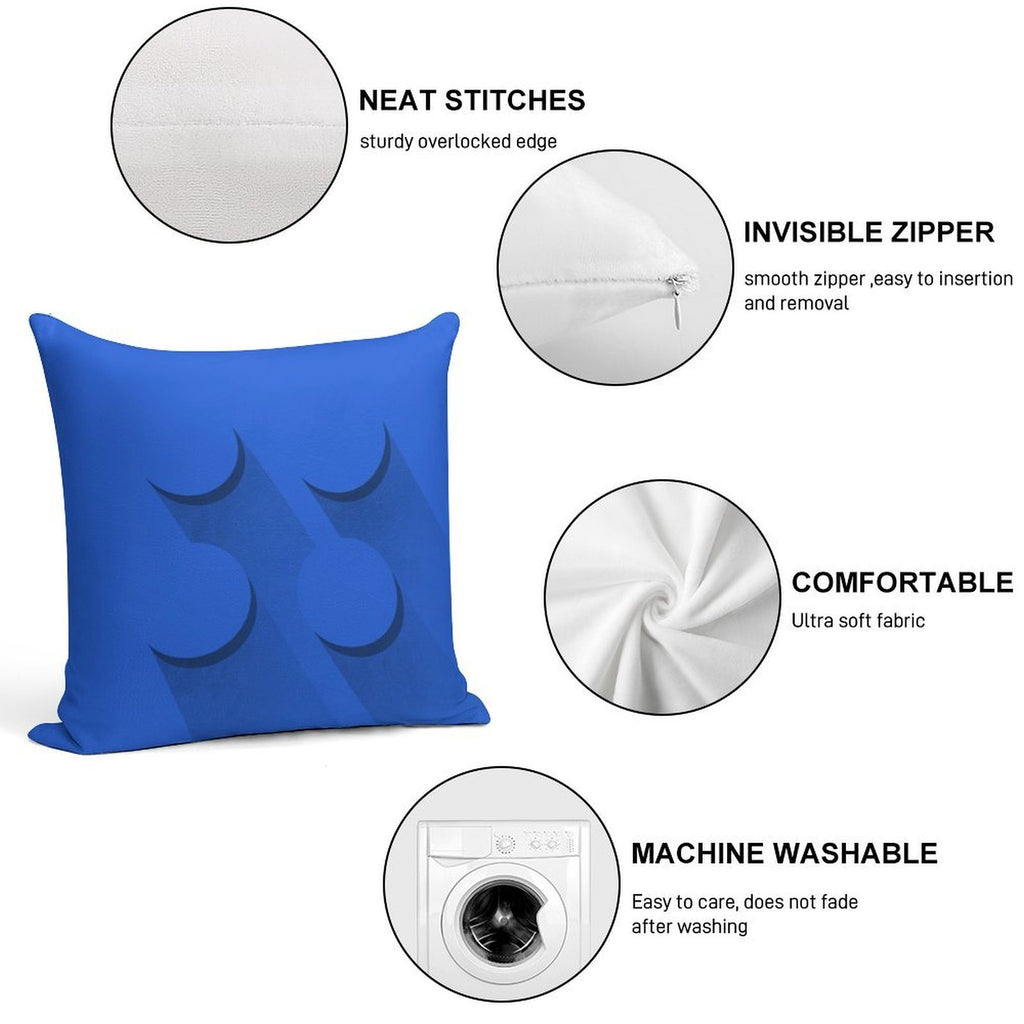 Blue Brick Soft Reinforced Edging Throw Pillow