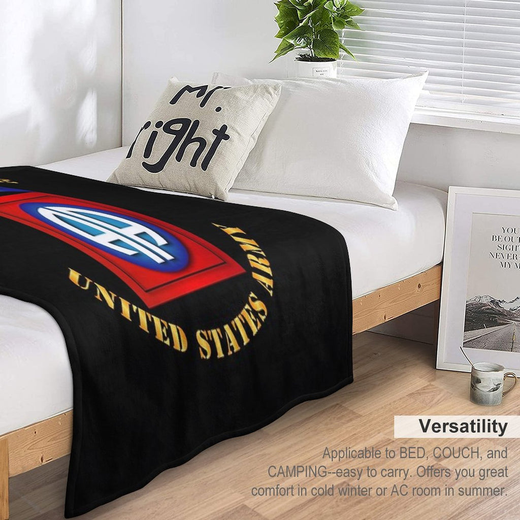 Army - 82nd Airborne Division - SSI - Ver 2 Sustainable Throw Blanket