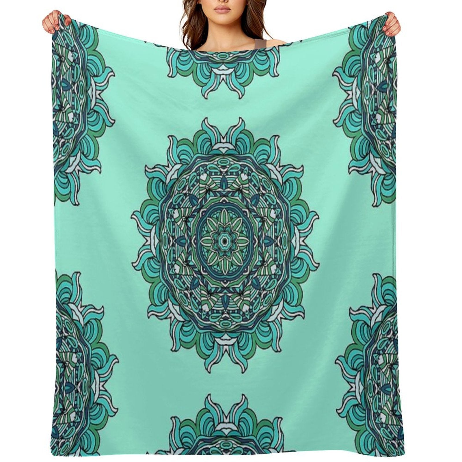 Blue Mandala Eco-conscious Throw Blanket