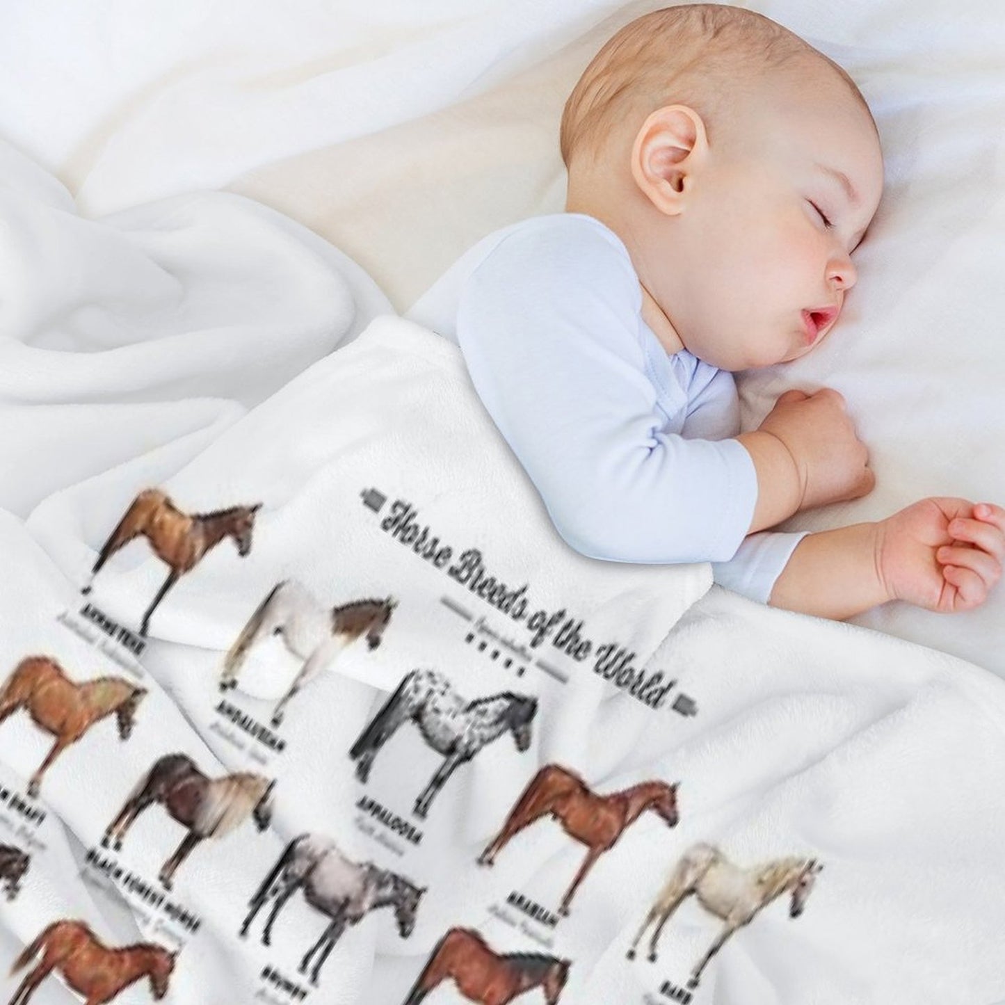 Horse Breeds Of The World Multi-functional Throw Blanket