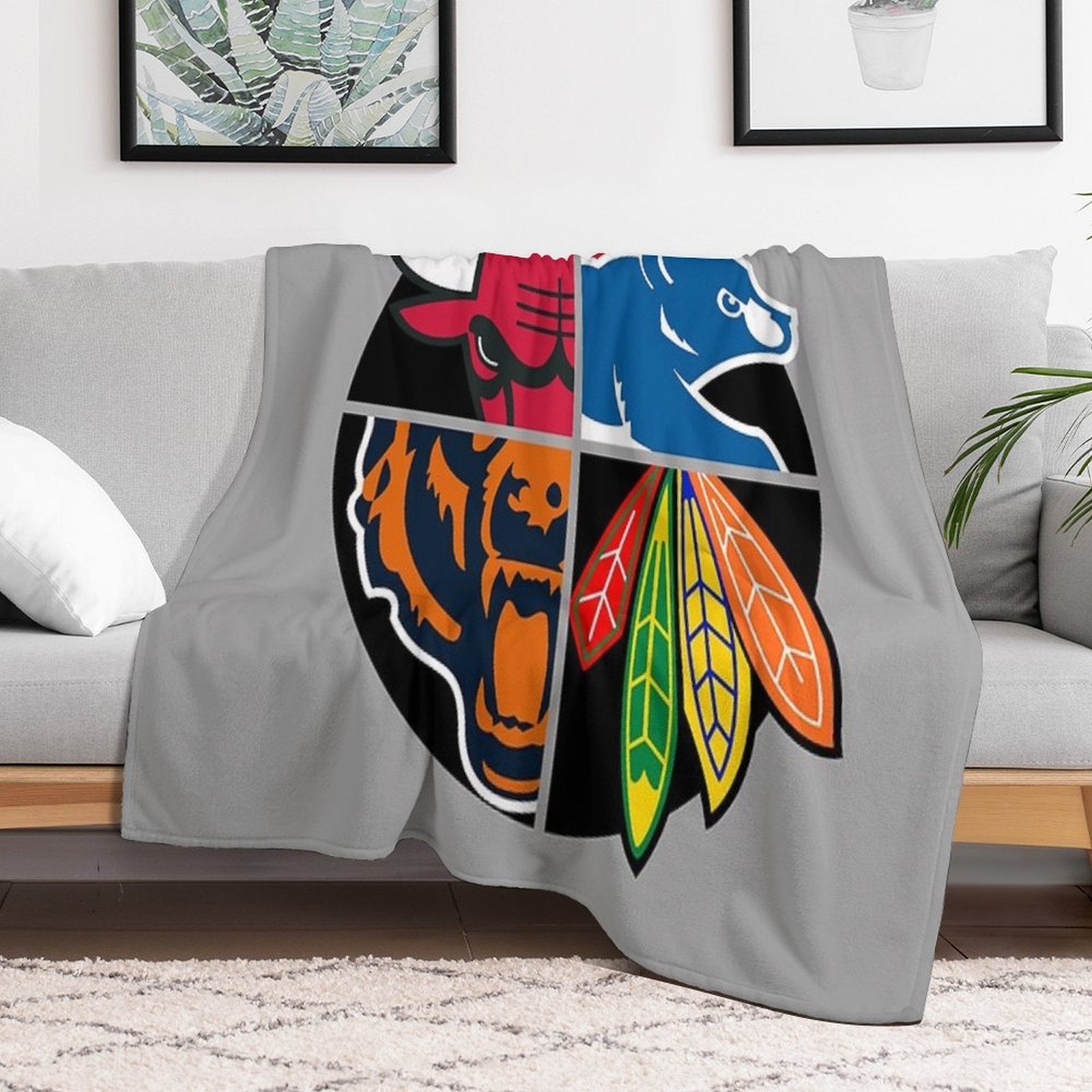 Chicago Northside Sports Quad Easy Care Throw Blanket