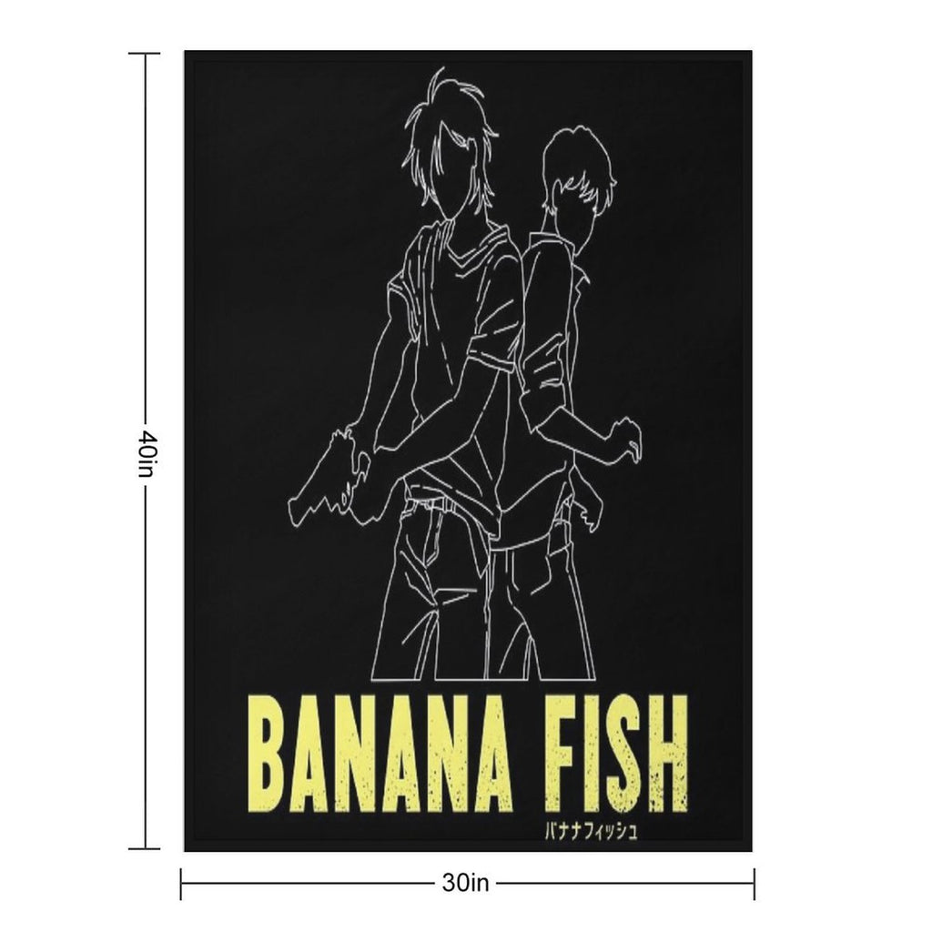 Banana Fish - Ash & Eiji Silhouette Compact Throw Blanket