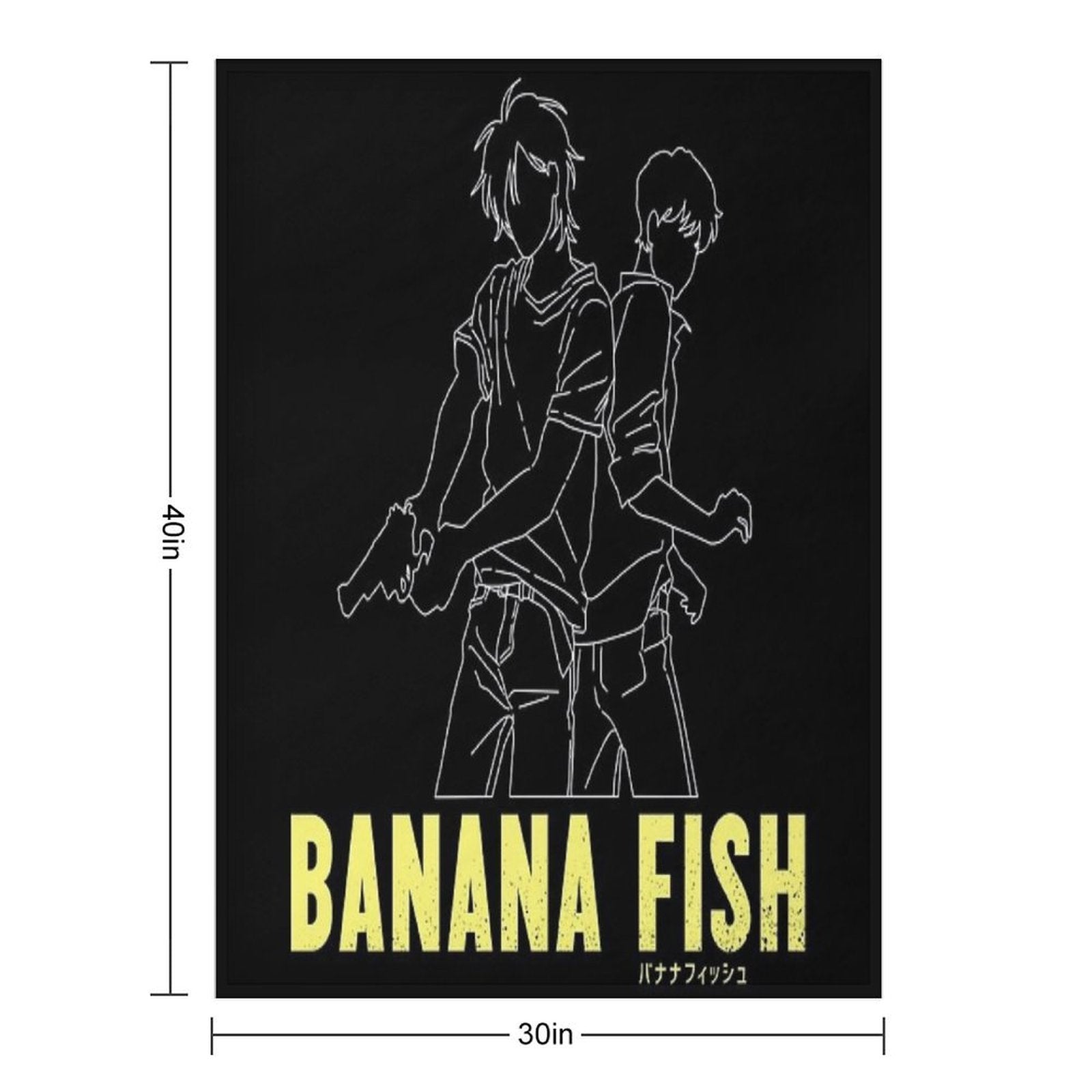Banana Fish - Ash & Eiji Silhouette Compact Throw Blanket