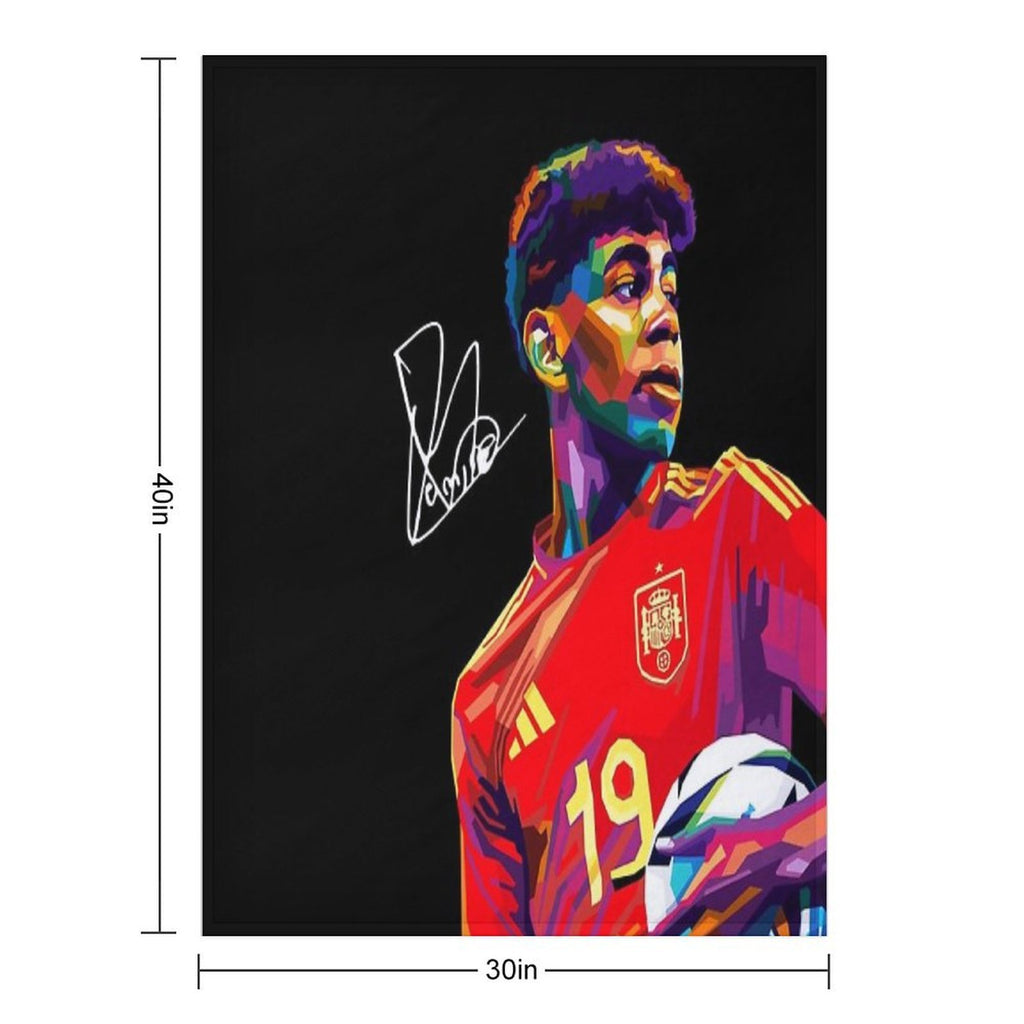 Lamine Yamal Wpap Art Plush Throw Blanket