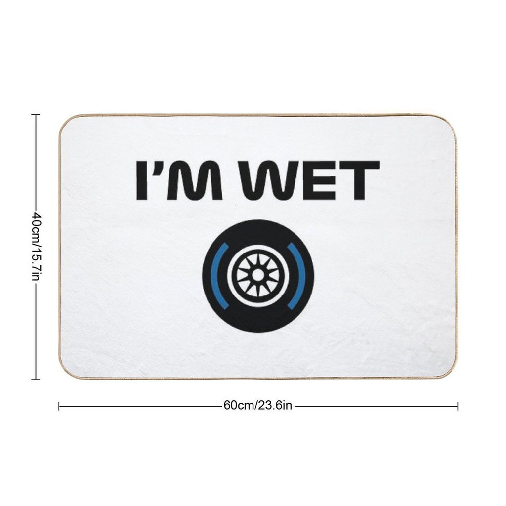 Funny Design I'm Wet (Wet Tyre Design - Black)  Versatile Bath Mat