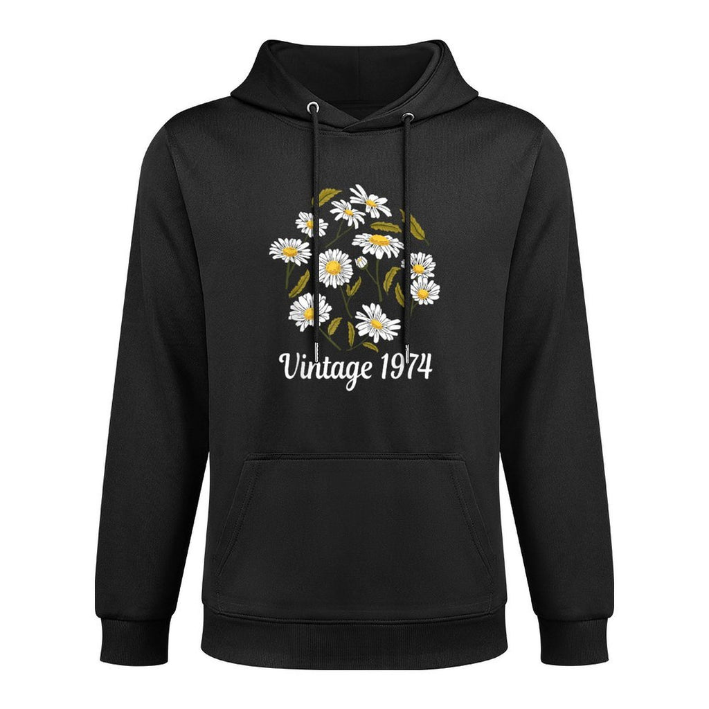 Vintage 1974 Cute Spring Summer Daisy Flower 50th Birthday All-Day Comfort Hoodie