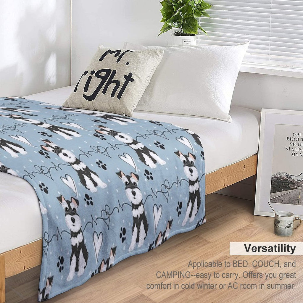 Love Black And White Miniature Schnauzer Anti-pilling Throw Blanket
