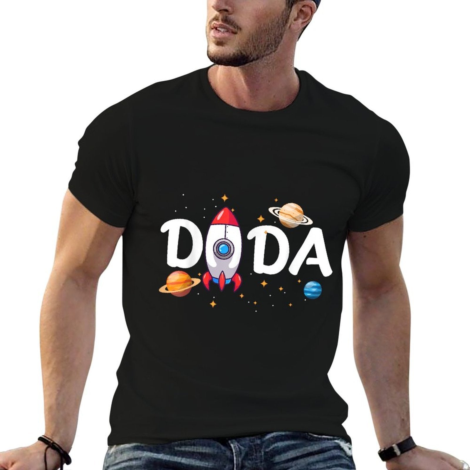 Dada of The Birthday Boy Space Astronaut 1st Birthday Family  Trendy Pattern T-Shirt