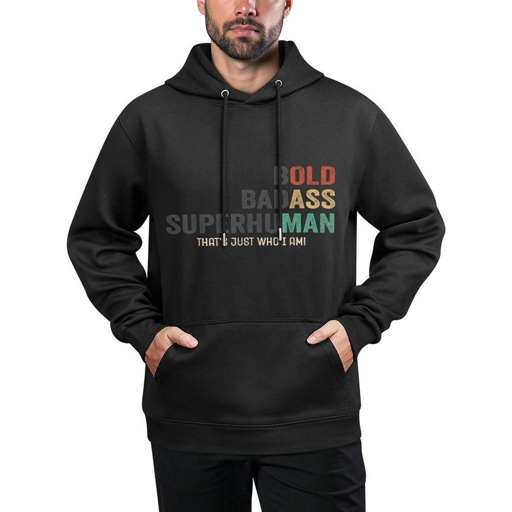 Bold Badass Superhuman Funny Sarcastic Old Man Fathers Day Layering Staple Hoodie
