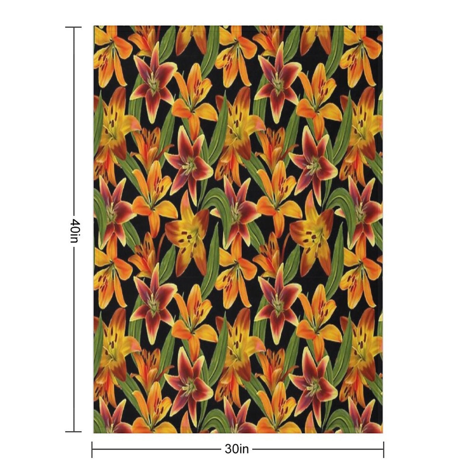 Watercolor Lilies Seamless Pattern All-season Throw Blanket