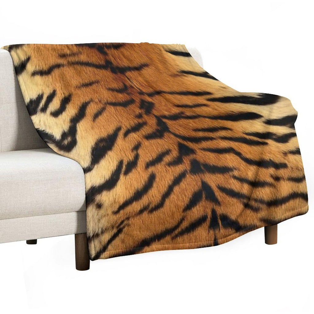Tiger Fur Texture Durable Throw Blanket