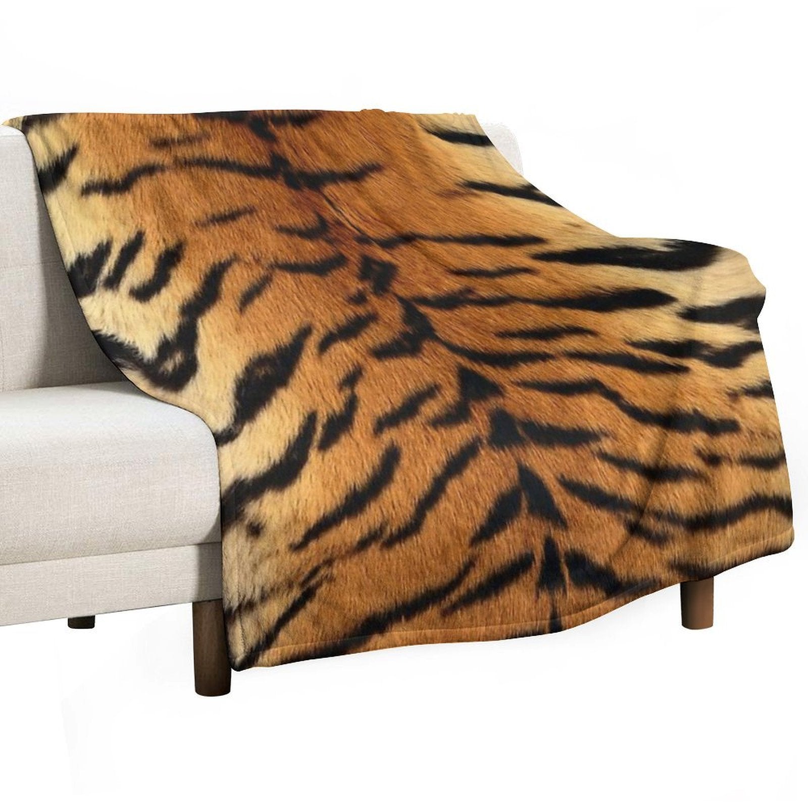 Tiger Fur Texture Durable Throw Blanket