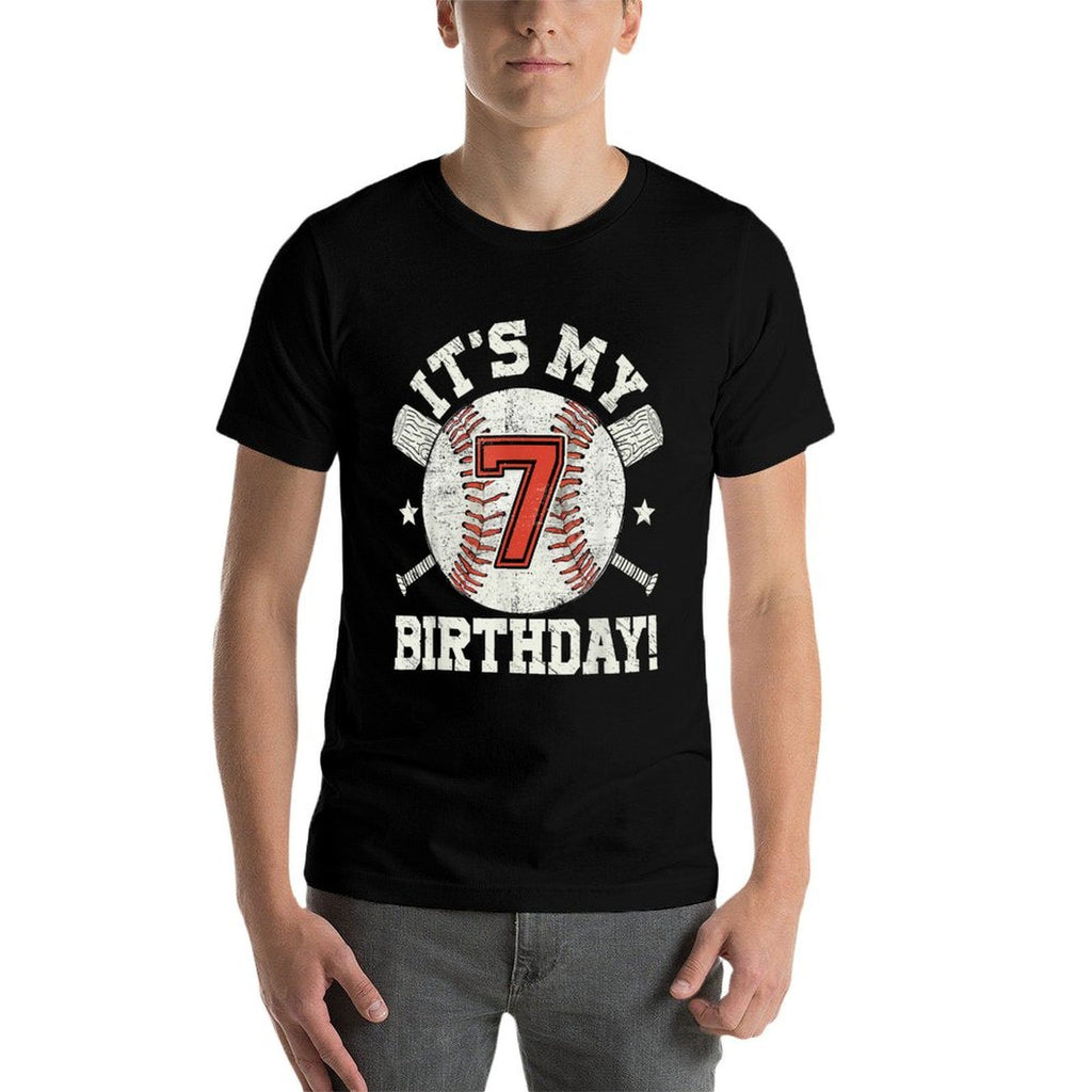 Kids 7th Baseball Birthday Party Boys Sport Fan 7 Years Old  Odor-resistant T-Shirt