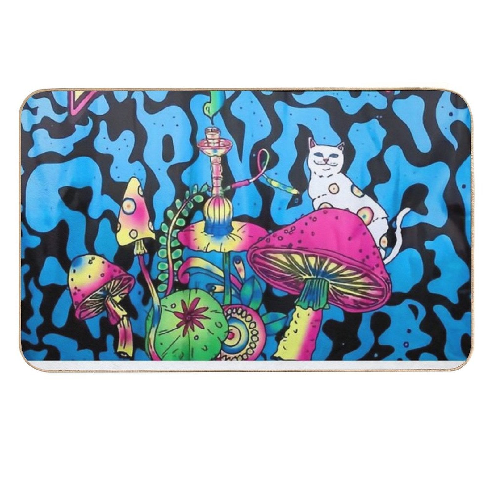 My Badass Cat's Shrooms  Easy Maintenance Bath Mat
