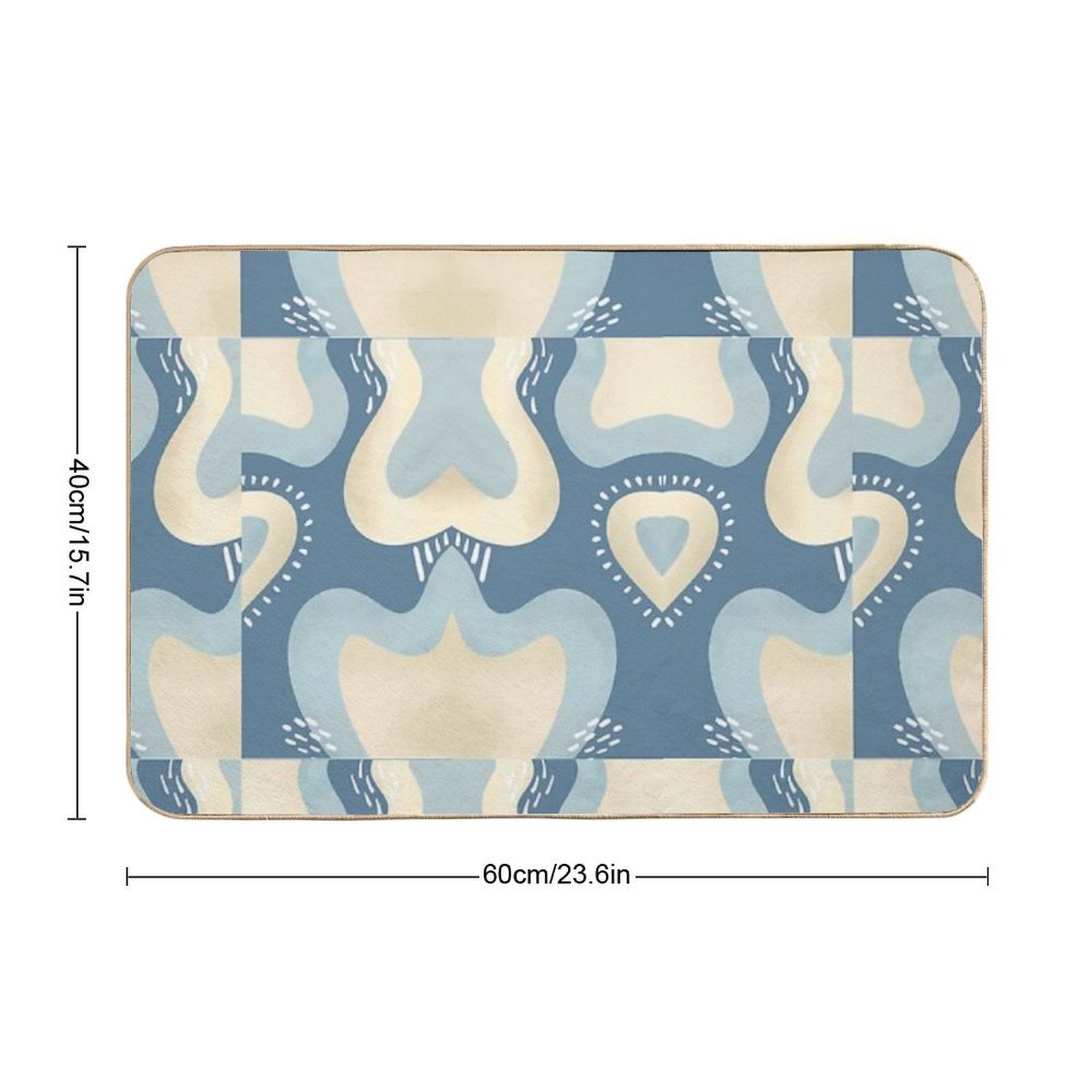 BLUE GOLD OCEANIC ABSTRACT  Toxin-Free Bath Mat