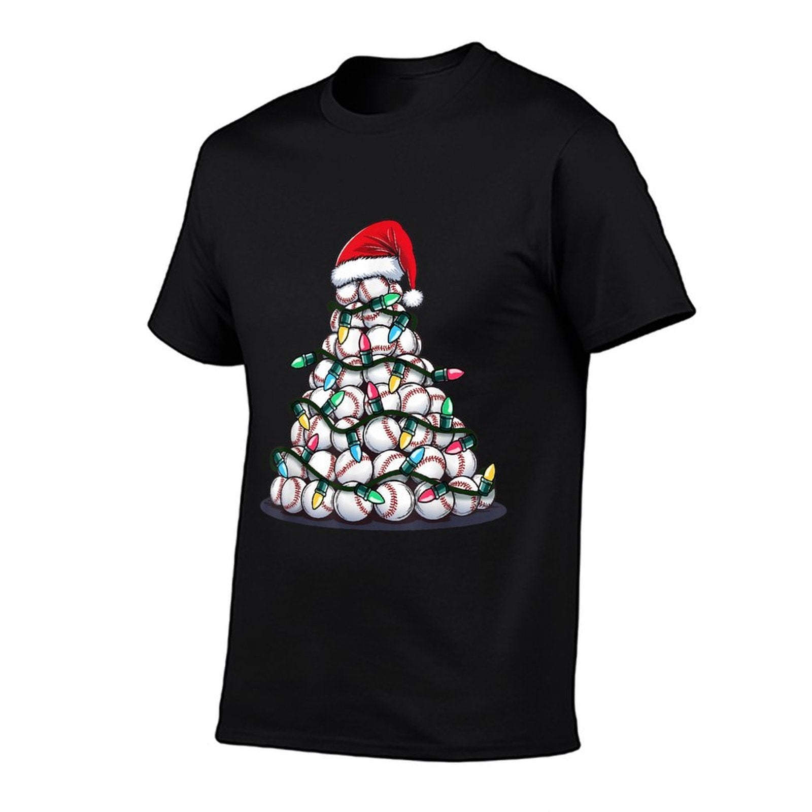 Baseball Christmas Tree Men Boys Youth Santa Sports  Graphic-printed T-Shirt