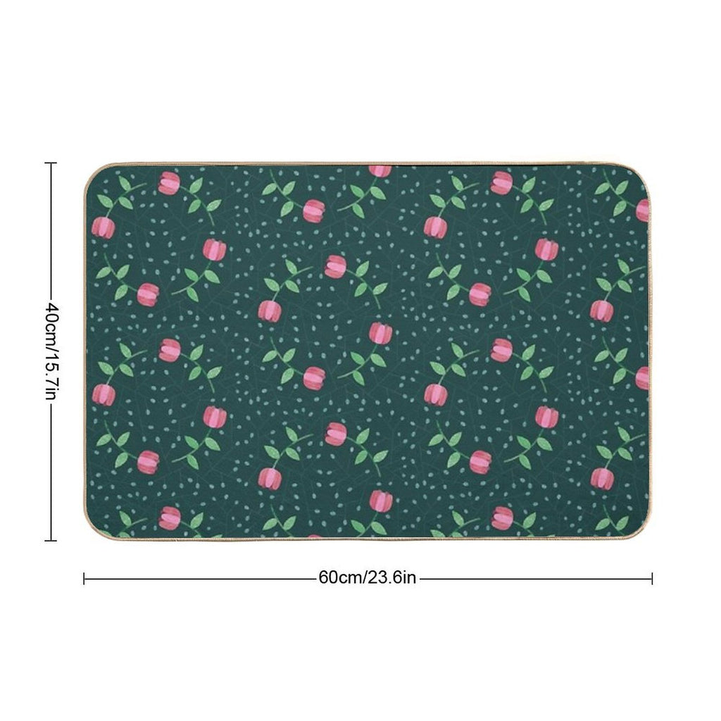 Roses in Circles  High-Traffic Bath Mat