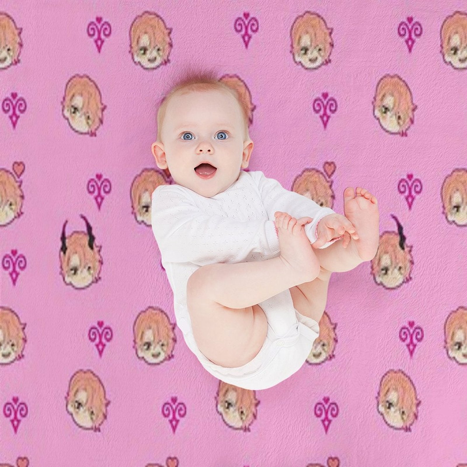 Obey Me - Asmo Pattern Travel-friendly Throw Blanket