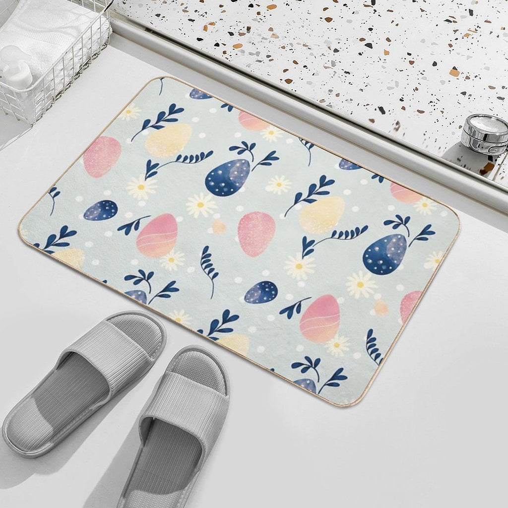 Easter Eggs And Flowers  Repositionable Bath Mat