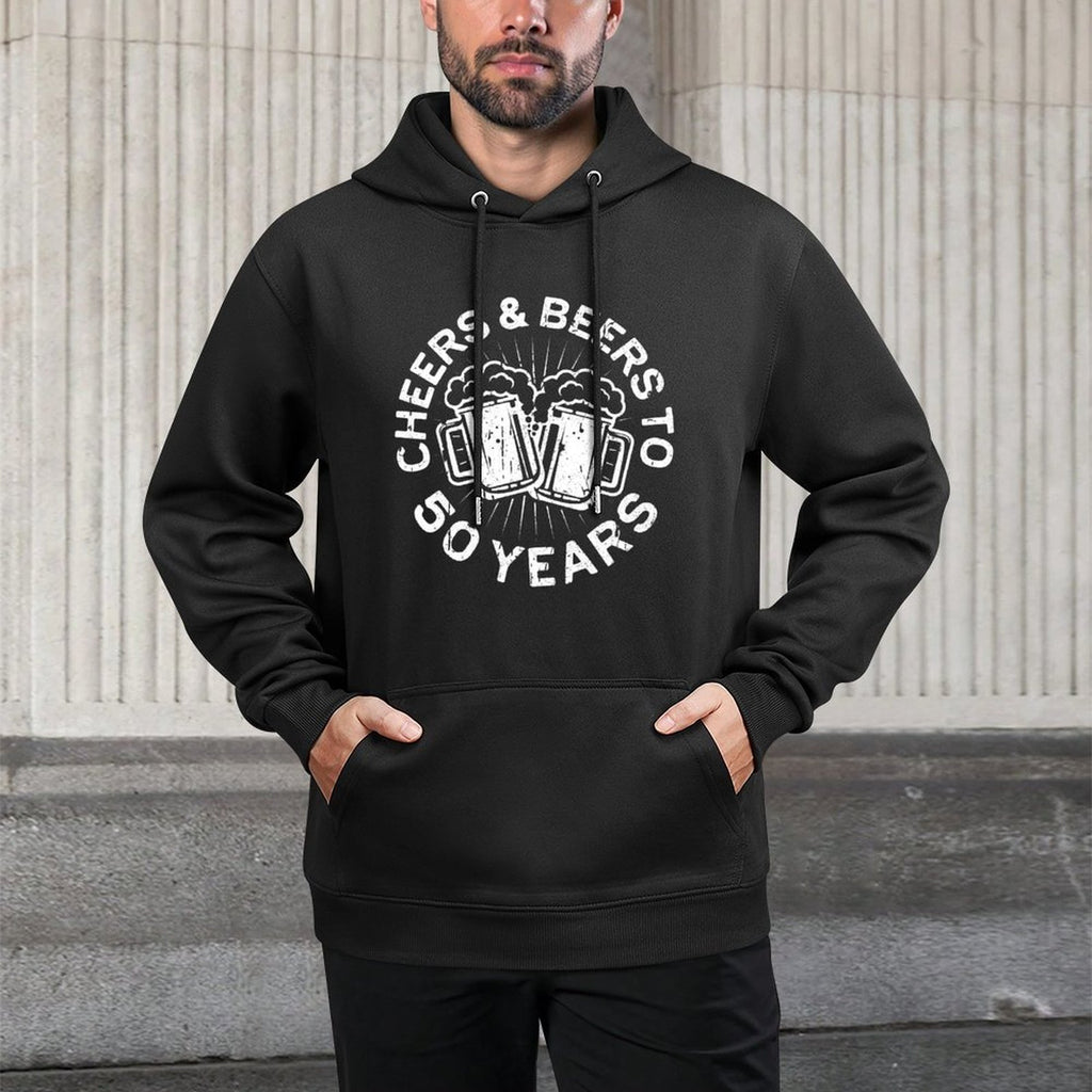 Cheers And Beers To 50 Years 50th Birthday Pilling-Resistant Hoodie