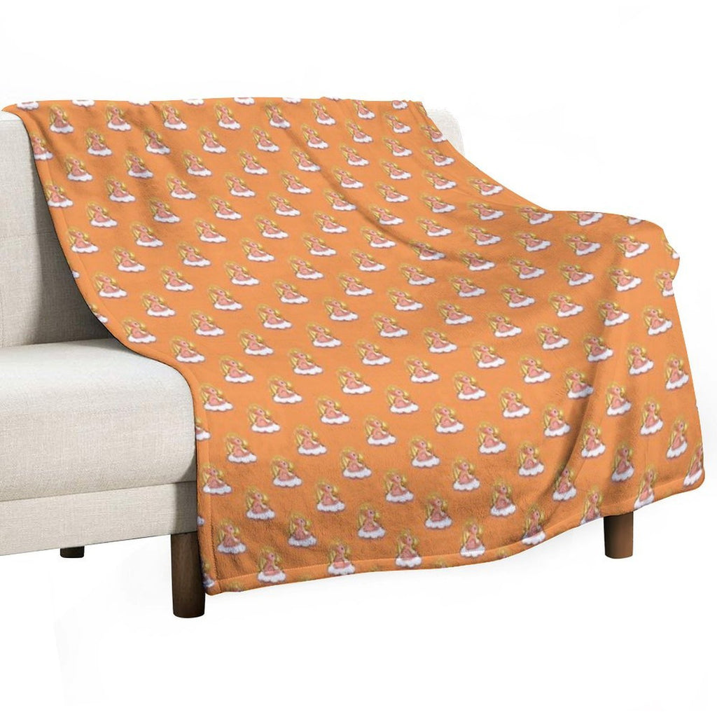 Cute Fire Dragon Whimsical Fantasy Art Sustainable Throw Blanket