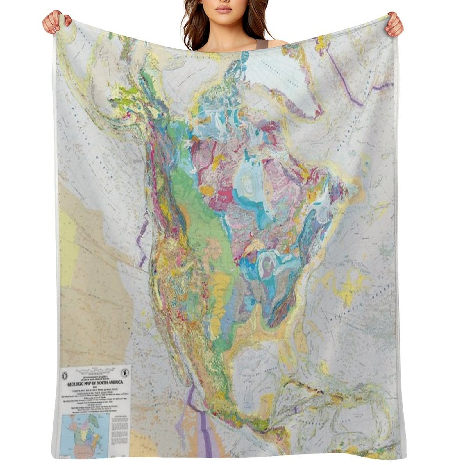 USGS Geologic Map of North America Premium Throw Blanket